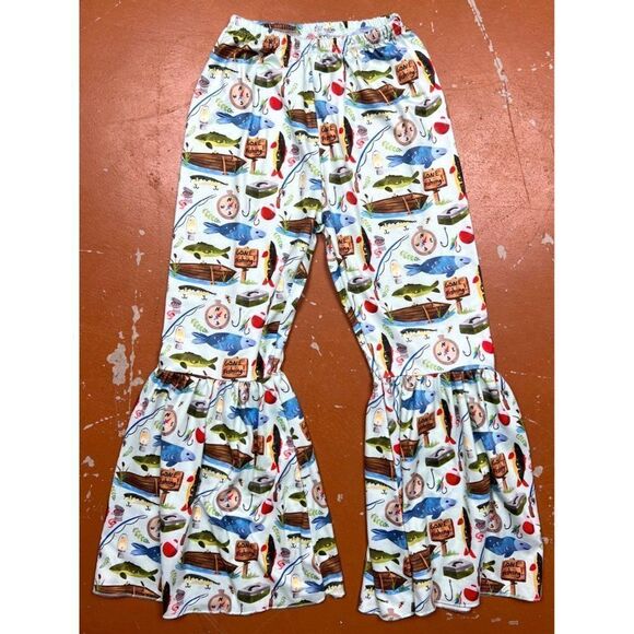 Peace Love Fishing 2pc Girls Outfit - Picture 3 of 4